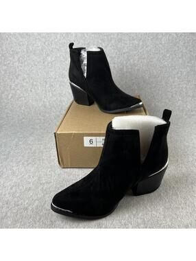 Journee Collection Westerncore Ankle Boots Womens 6 Faux Suede Block Heel